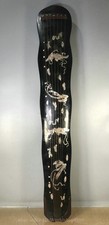 60"Old China Wood lacquerware Inlay Shell Woman Pattern Musical instrument Guqin