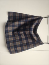 Brown Grey Black Checkered Mini Skirt Work Skirt Size 16