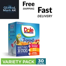 Dole Sugar-Free Drink Mix Variety Pack, 30 Count, Tropical Flavors