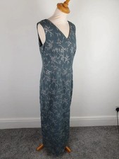Womens Vintage 90s long grey silver maxi slip dress M
