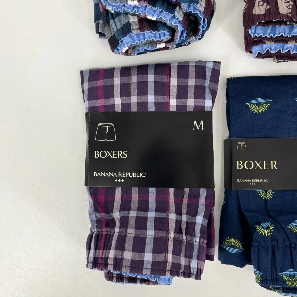 批量 4 件 Banana Republic 拳击手 男式 M 码 紫色 蓝色 100% 棉 全新 全新带标签 — 第 4/4 张图片