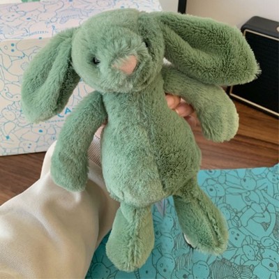  Bashful Ivy Bunny ぬいぐるみ Jellycat Bashful Ivy Bunny 18cm Green Plush | Soft Bunny Rabbit