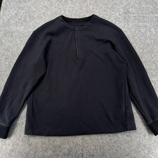 Lululemon Sweater Mens Pullover Henley Snap Button Casual No Size Tag Stained 