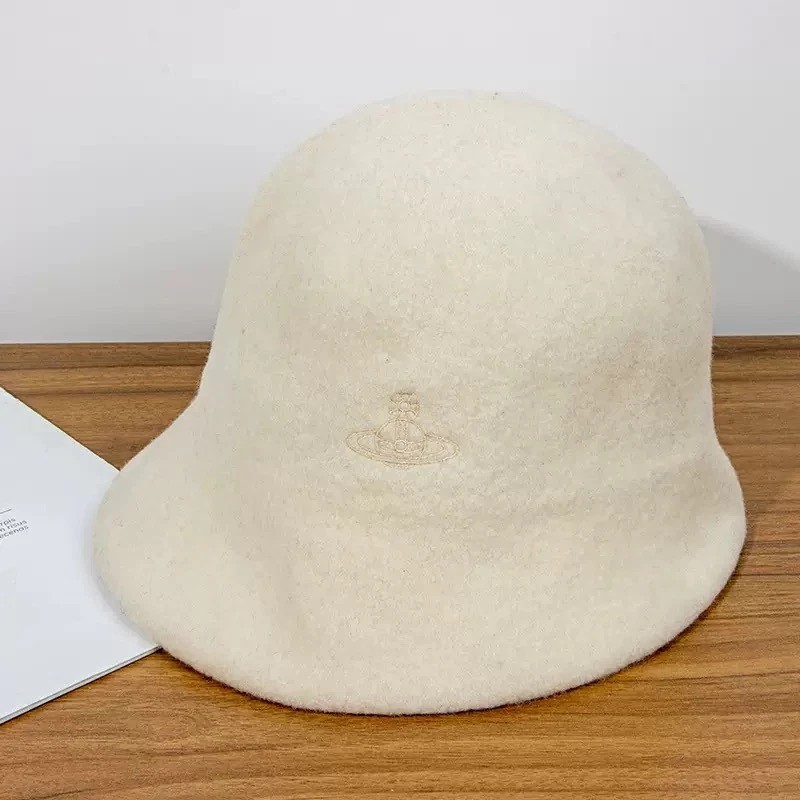 Vivienne Westwood Bucket summer Hat Cap Black Orb Embroidery Wool