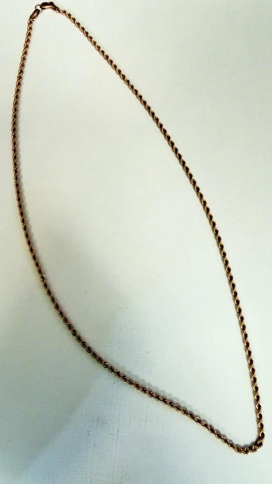 Fabulosa cadena de cuerda de oro rosa 14k 585 - Europa del Este - 21,5" - 54,6 cm - #2041 Foto 4 de 4