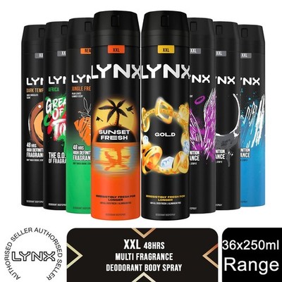 Lynx XXL Body Spray 48-H High Definition Duft Deodorant für Männer 250ml, 36er Pack