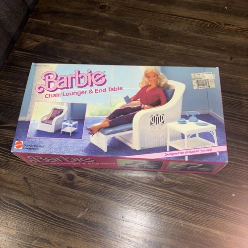 Vintage 1985 Barbie Doll Dream Furniture Collection Chair/Lounger & Table ~ NEW