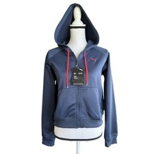 Puma Women  s Athletic Blue Power Fleece Jogger Zip Up Tracksuit Sweatsuit