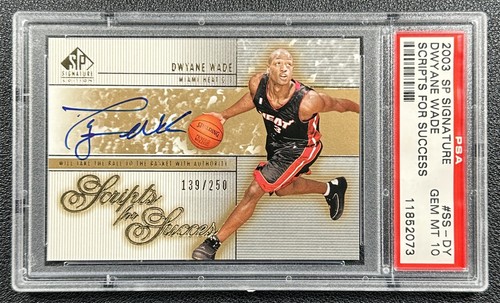 DWYANE WADE PSA 10 2003 SP SIGNATURE EDITION SCRIPTS FOR SUCCESS AUTO RC 139/250