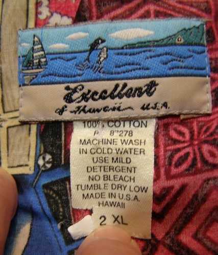 Top Marken Hawaii Aloha Hemd Woody Cars & Surfboards rot Reverse Gr.2XL - Bild 6 von 8