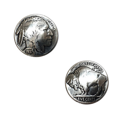 Buffalo Nickel Indian Head Reproduction Coin Conchos Size 7/8'',Screw back concho