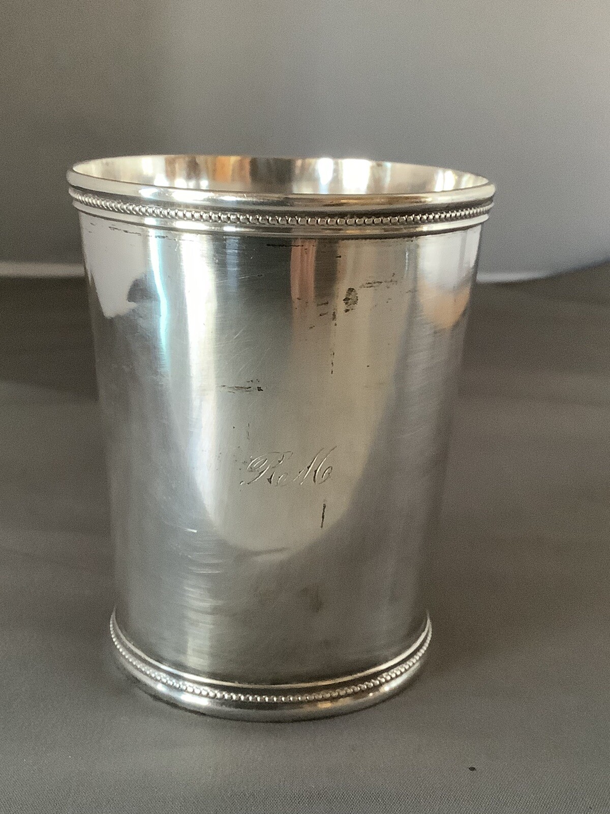 Antique E Jaccard Coin Silver Louisville Kentucky Derby Mint Julep Cup