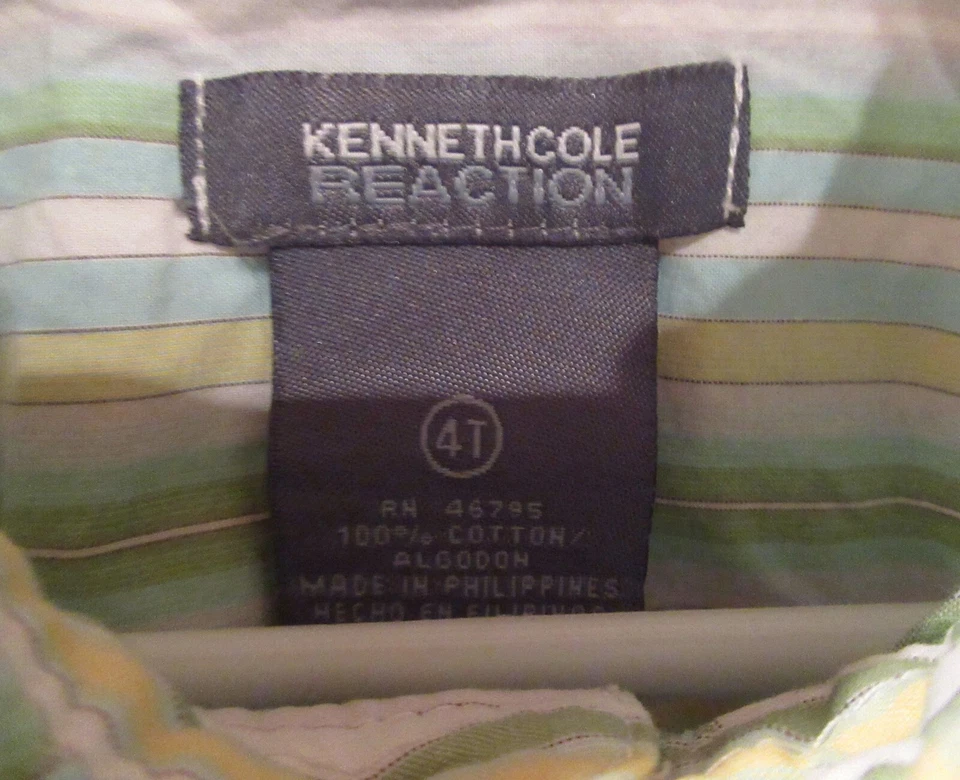 Bebés Niños KENNETH COLE Reacción~Camisa de Vestir~Talla 4T 4 Niño~NUEVO~Botón Abajo Foto 3 de 4