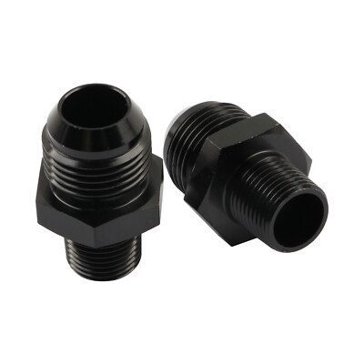 Fitting MALE straight fittings Adapter Aluminum  Black 2Pcs 3/8'' NPT to 10AN