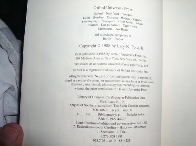 Origins of Southern Radicalism by Lacy K. Ford, Jr.,Oxford
