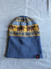 Youth Winter Beanie Warm Knitted Skull Cap Hat w cute bears Blue