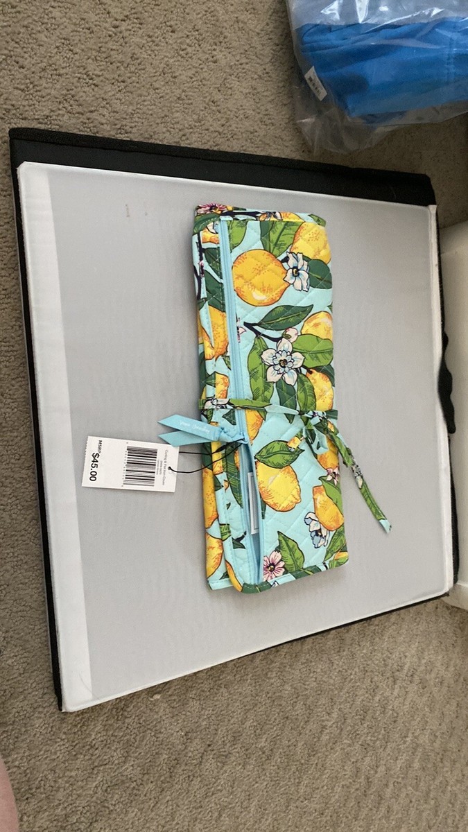 Vera Bradley Lemon Grove Travel Curling Flat Iron Cover Case 