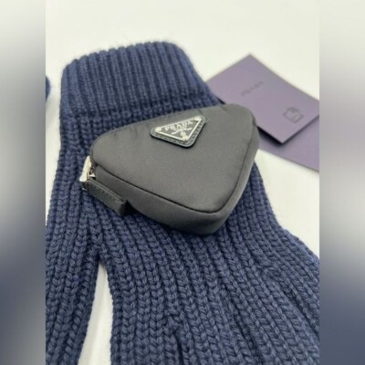 Prada Logo Pocket Knitted Gloves | eBay