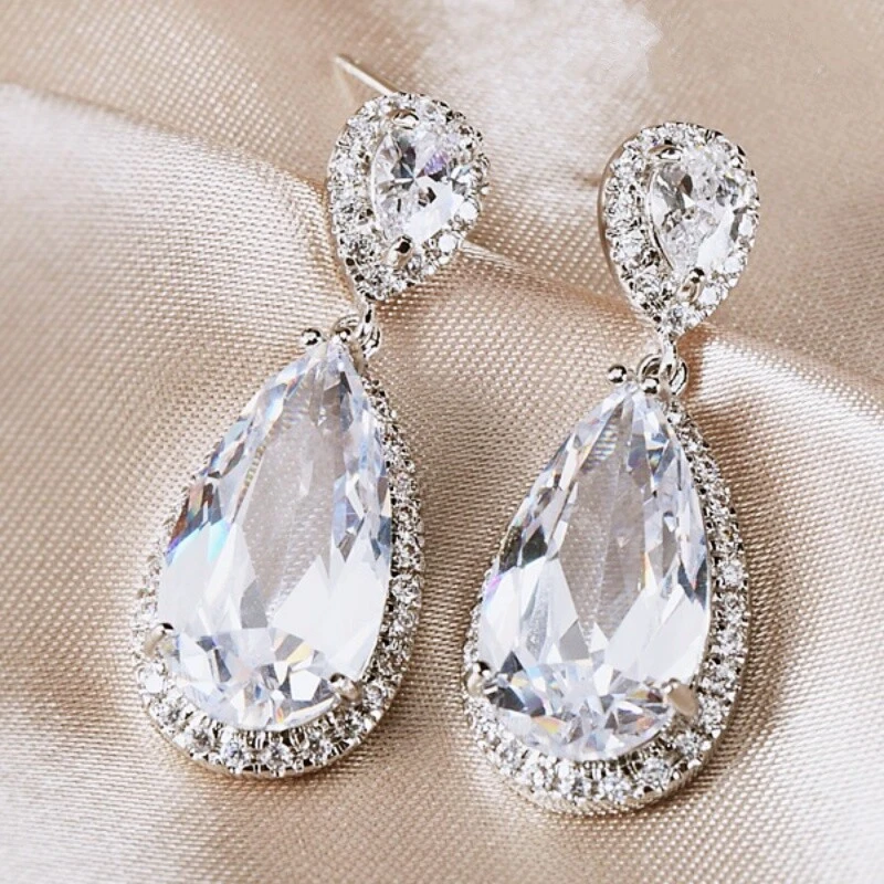Teardrop bridal deals earrings