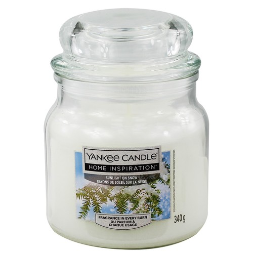 Yankee Candle Sunlight On Snow Christmas Scented Wax Glass Jar 60 Hour