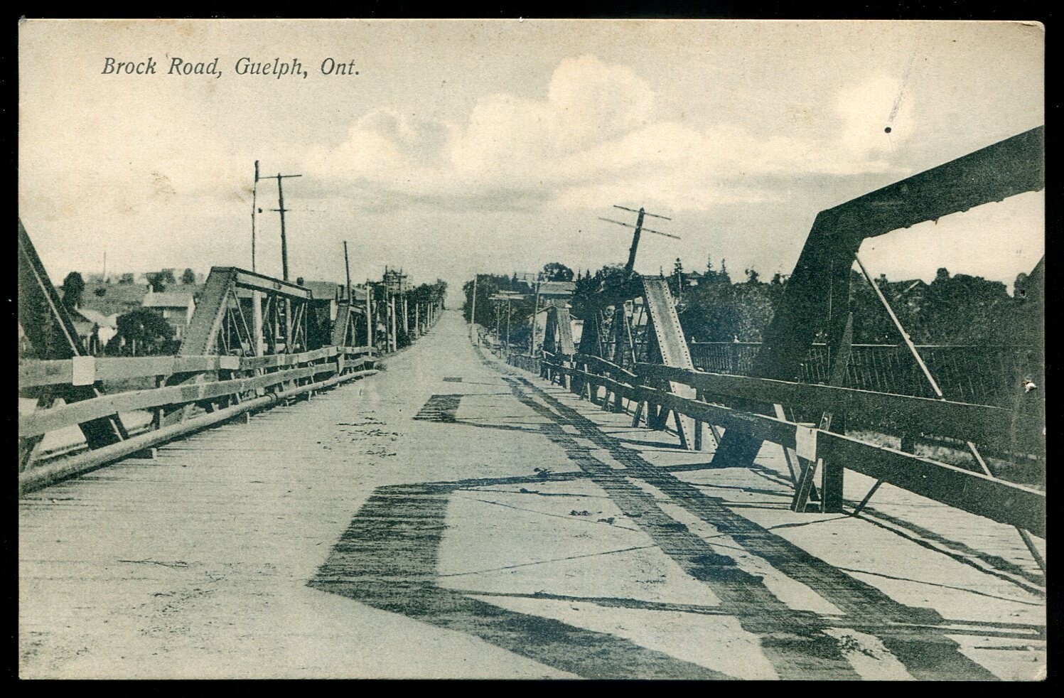 GUELPH Ontario Postcard 1908 Brock Road Bridge by Petrie eBay