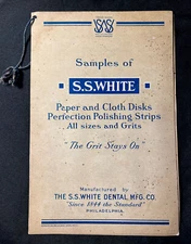1916 S.S. White DENTAL mfg PA Polishing Disks Strips SAMPLE brochure Dentist