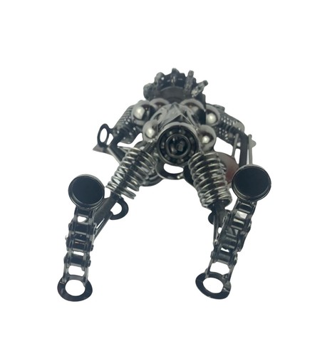 Steampunk Industrial Scrap Metal Sculpture Figure Chains Washers Springs 12 in. - Picture 11 of 14