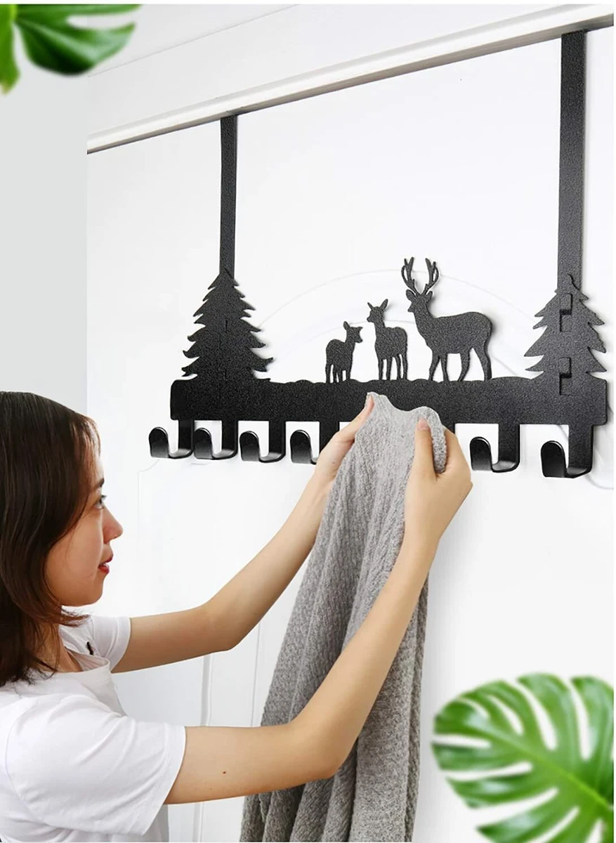 Animal Deer Over The Door Hook Coat Hooks Wall Mounted Metal Towel