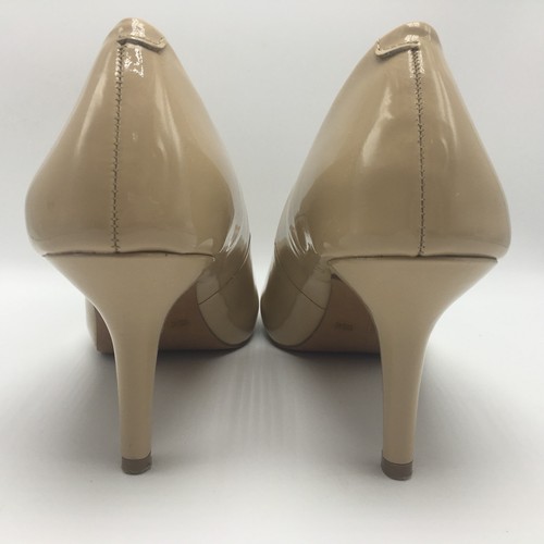 Vince Camuto Kira 10 Blush Nude Tan Beige Patent Leather Peep Toe Classic Pump - Picture 3 of 8