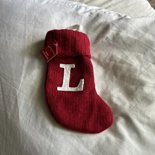 Wondershop Monogram Mini Christmas Stocking Initial Letter L Red Knit Target