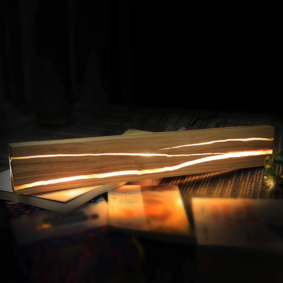 LED Wandleuchte Holz Wandlampe 100cm 16W innen Warmweiß Innenbeleuchtung Vintage - Bild 4 von 4