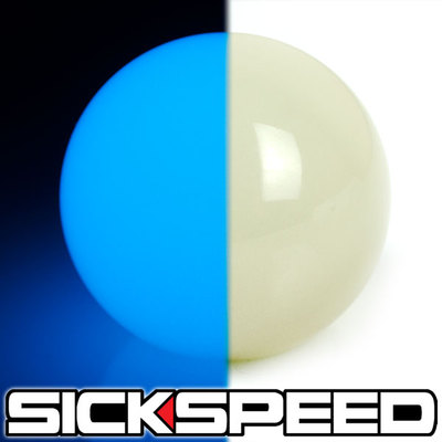 BLUE GLOW IN THE DARK SHIFT KNOB FOR MANUAL SHORT THROW GEAR SHIFTER 12X1.75 K65