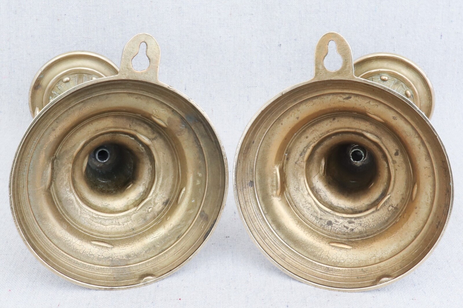 Pair Nautical Brass Ships Gimbal Swivel Candlesticks Candle Holders Wall Sconces