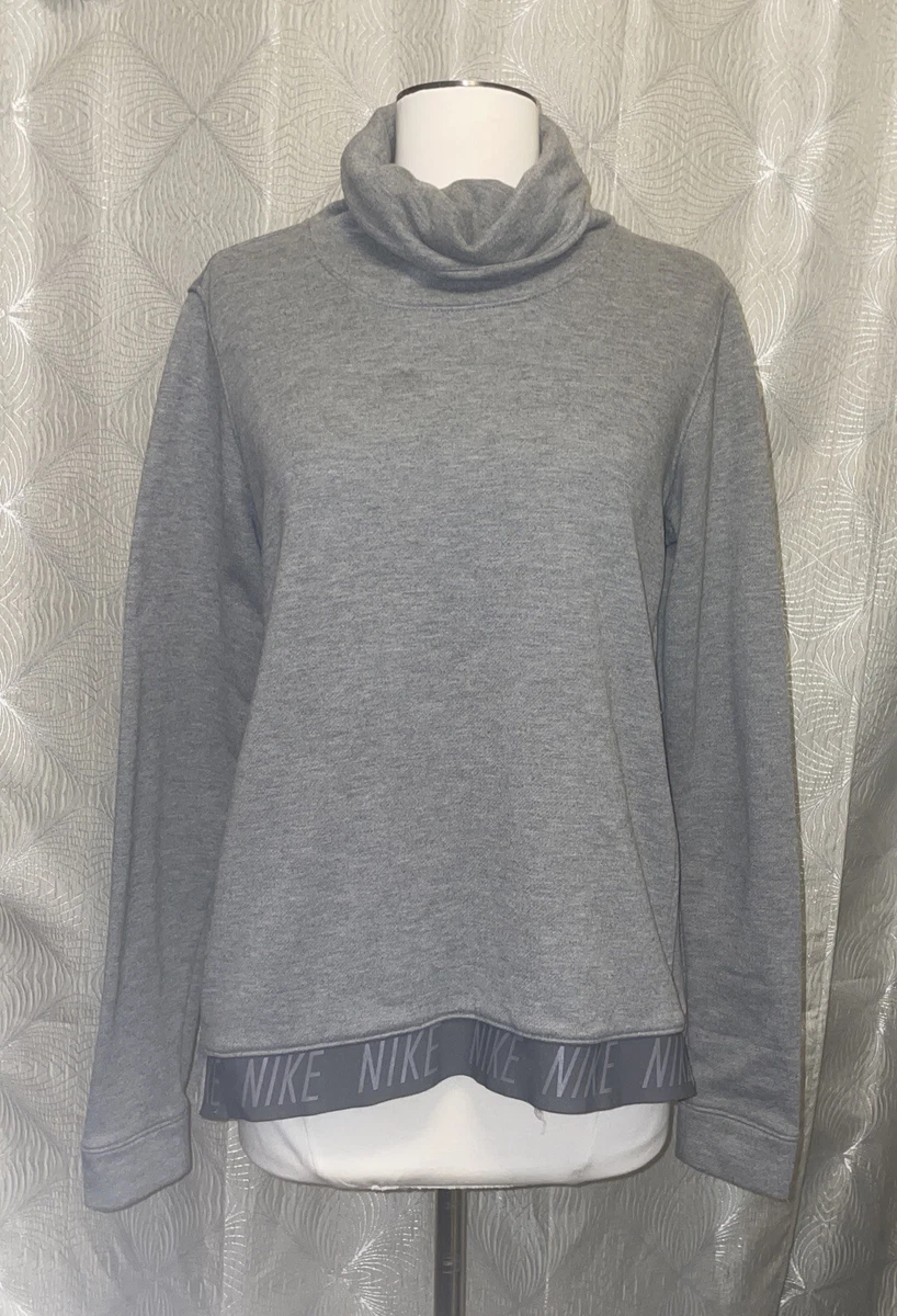 Nike Dri-Fit Funnel Cowl Neck Pullover Sweatshirt Womenu0026#039;s Medium Grey  | eBay