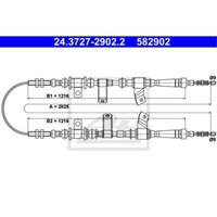 ATE Handbremsseil Bremsseil Hinten FüR Daewoo Matiz Klya 24.3727-2902.2