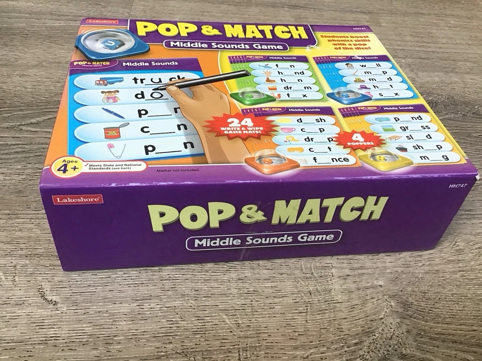 Lakeshore Learning developing games HH747 Pop & Match Middle Sounds Game Box C - Image 2 of 4