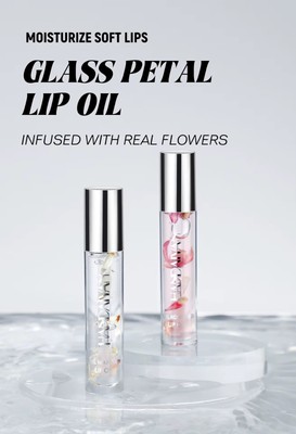 Glossy Liquid Lipgloss | Veganer Glitzer Glanz | Lip Plumper mit Trockenblumen