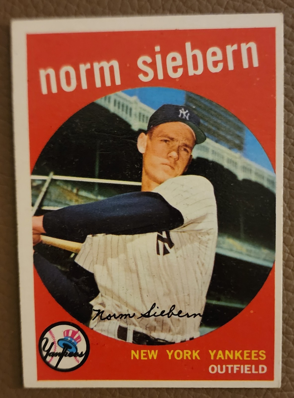 1959 Topps Norm Siebern #308 New York Yankees NRMT