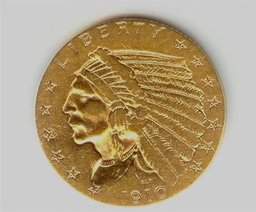 1910 $5 Gold Half Eagle Indian Head - U.S. Pre-1933 Gold coin - in capsule