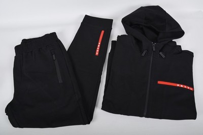 Men's Prada Black Technical Track Suit Set S | Zip-Up Jacket