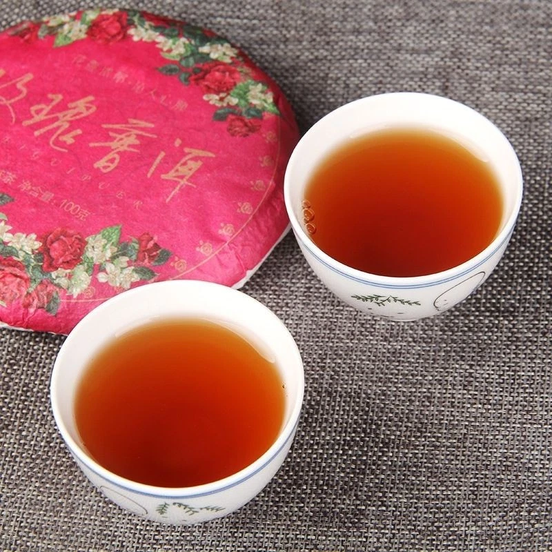 100 g Auténtico Yunnan Rosa Pu'er Té Flor Té Mini Maduro Pastel de Té Belleza Té Foto 3 de 4