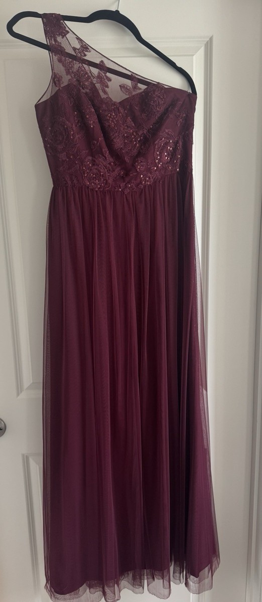 one shoulder burgundy bridesmaid dress Charming One Shoulder Sash/Ribbon/Belt Sleeveless Long Chiffon Bridesmaid Dresses main image 0