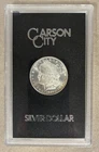 1884-CC MORGAN CARSON CITY UNCIRCULATED SILVER DOLLAR IN GSA HOLDER & COA