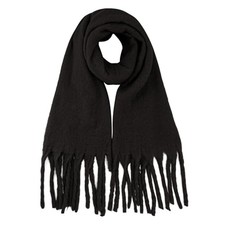 Thick Scarf for Women Big Chunky Colorful Blanket Fluffy Soft Scarves Black