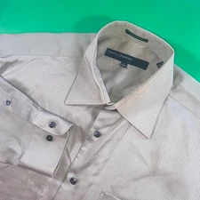 Perry Ellis Portfolio Men's Dress Shirt L 16 1/2 32/33 Wrinkle Free Striped