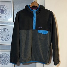 Patagonia Mens Medium Synchilla Snap-T Hoody PulloverJacket Kangaroo Pocket