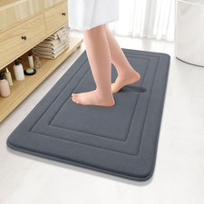 Memory Foam Bathroom Rug Mat 36x24 Inch Ultra Soft Absorbent Dark Grey