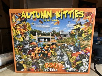 White Mountain Puzzle Autumn Kitties von Lori Schory 550 Teile