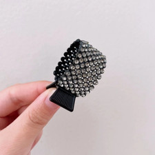 Fashion Pearl Rhinestone Metal Hair Clip Women Girls Mini High Ponytail Holder C
