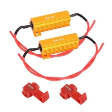 2 PCS 50W 6Ohm LED Load Resistors, Fix Fast Flash Blink Error Code Golden